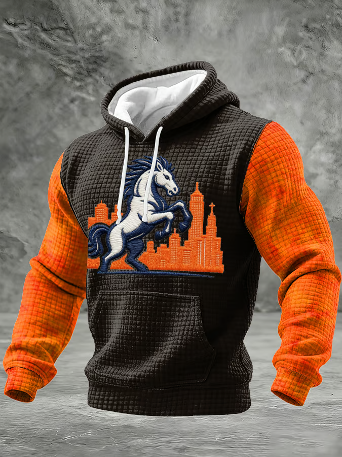 Men'S casual Printed Hooded Sweatshirt