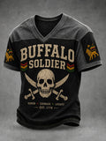 Buffalo Soldier Skull Military T-Shirt