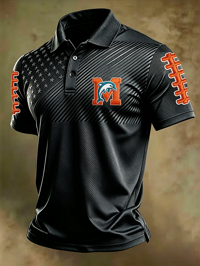 Men'S Retro Football Polo Shirt