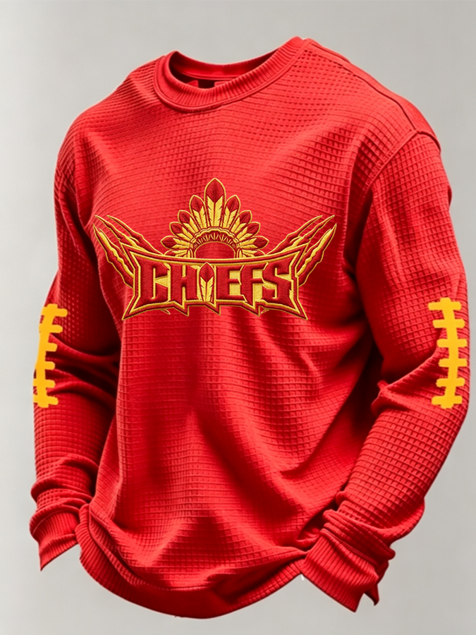 Men'S Football Printed Waffle T-Shirt