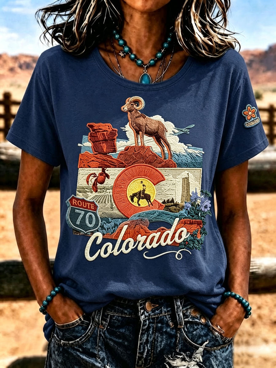 Women's Colorado 150years Anniversary Casual T-shirt