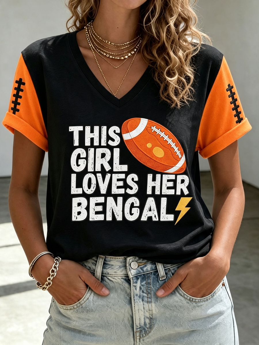Women's Football Printed Casual Sweatshirt