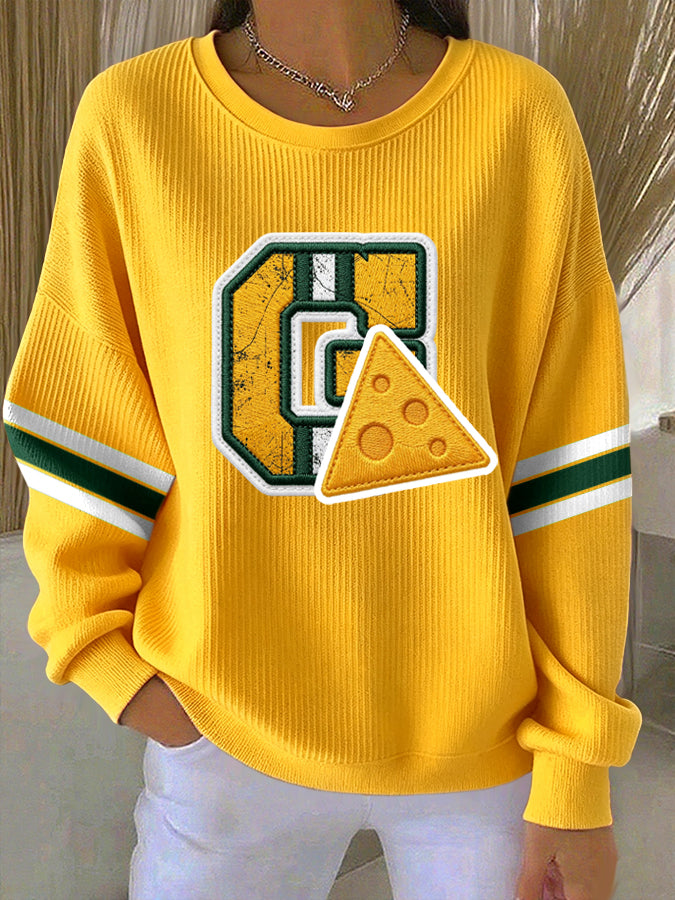 Women'S Football Print Casual Sweatshirt