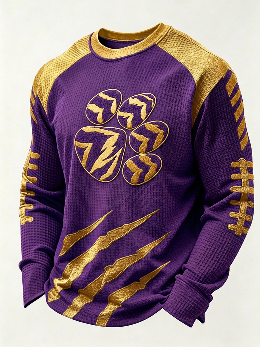 Men's Football Printed Waffle T-Shirt
