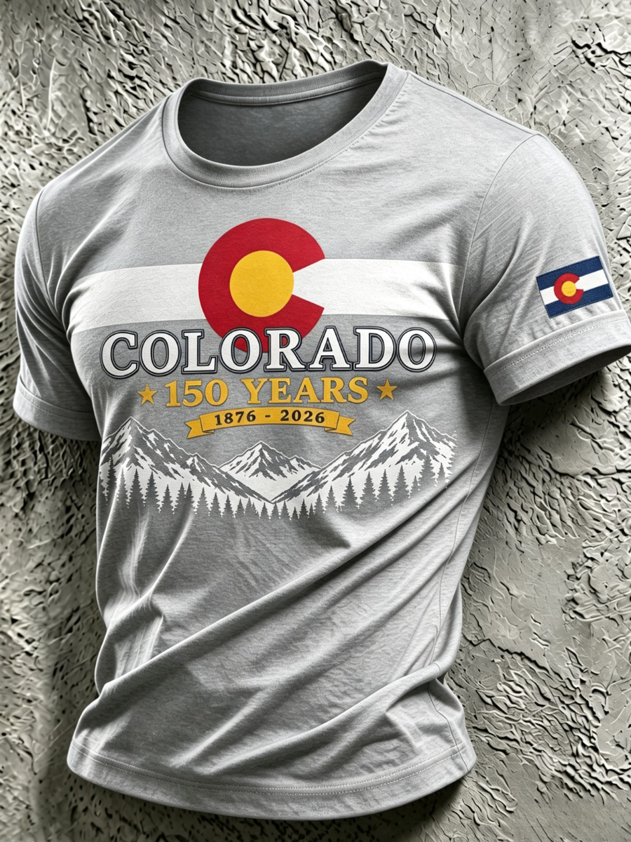 Men's Colorado 150years Anniversary Casual T-shirt