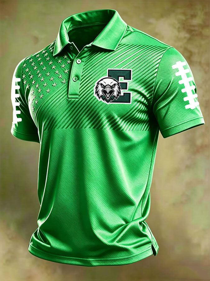 Men'S Football Printed Polo Shirt