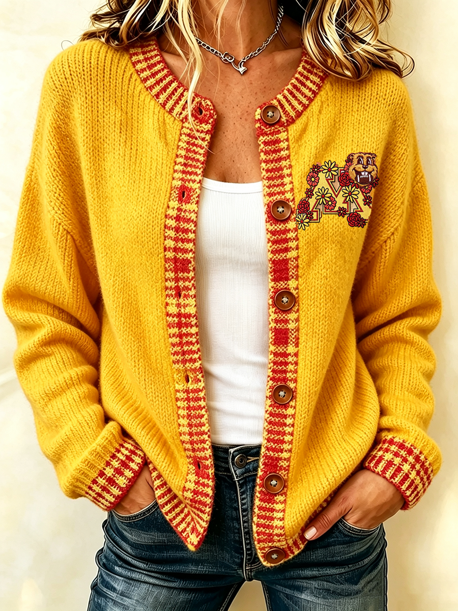 Women'S Football Print Waffle Top