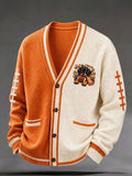 Men'S Football Print Casual Cardigan