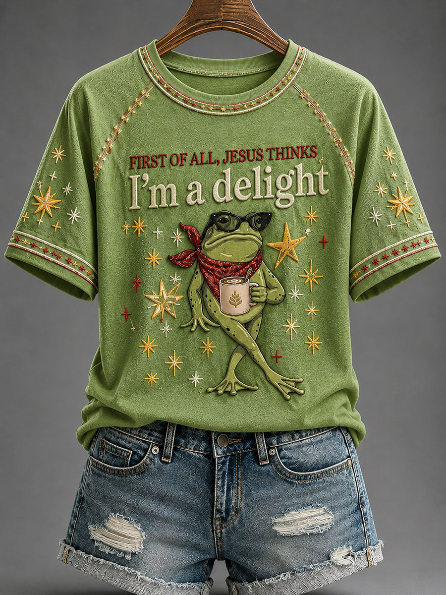 Women's 'Jesus Thinks I'm A Delight' Printed Casual T-Shirt