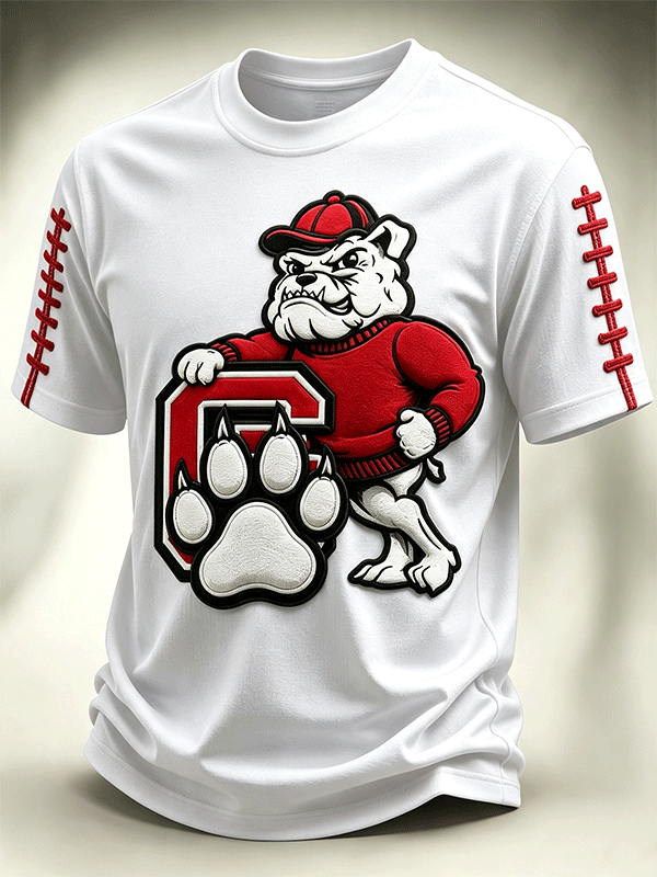 Men's Football Print Casual Printed T-shirt