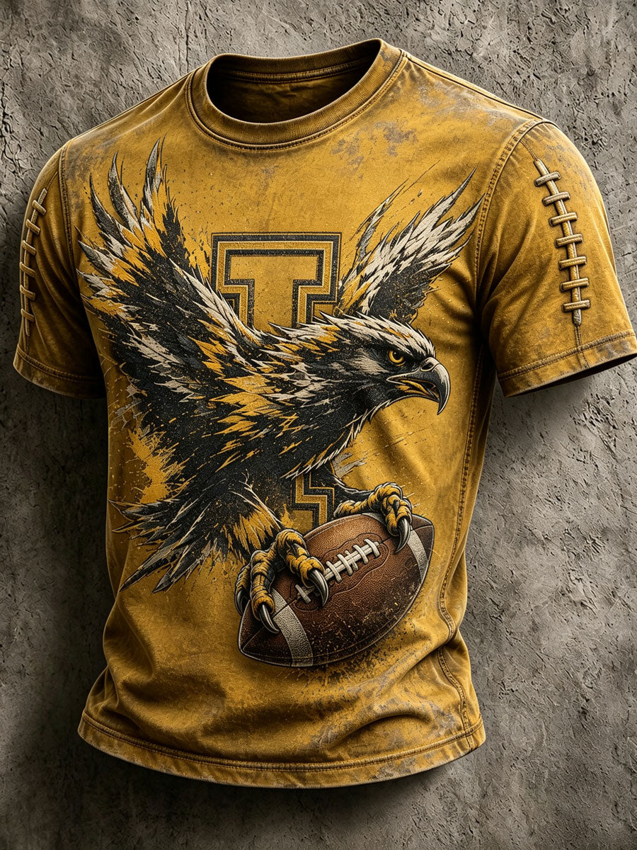 Men'S Rugby Printed Round Neck T-Shirt