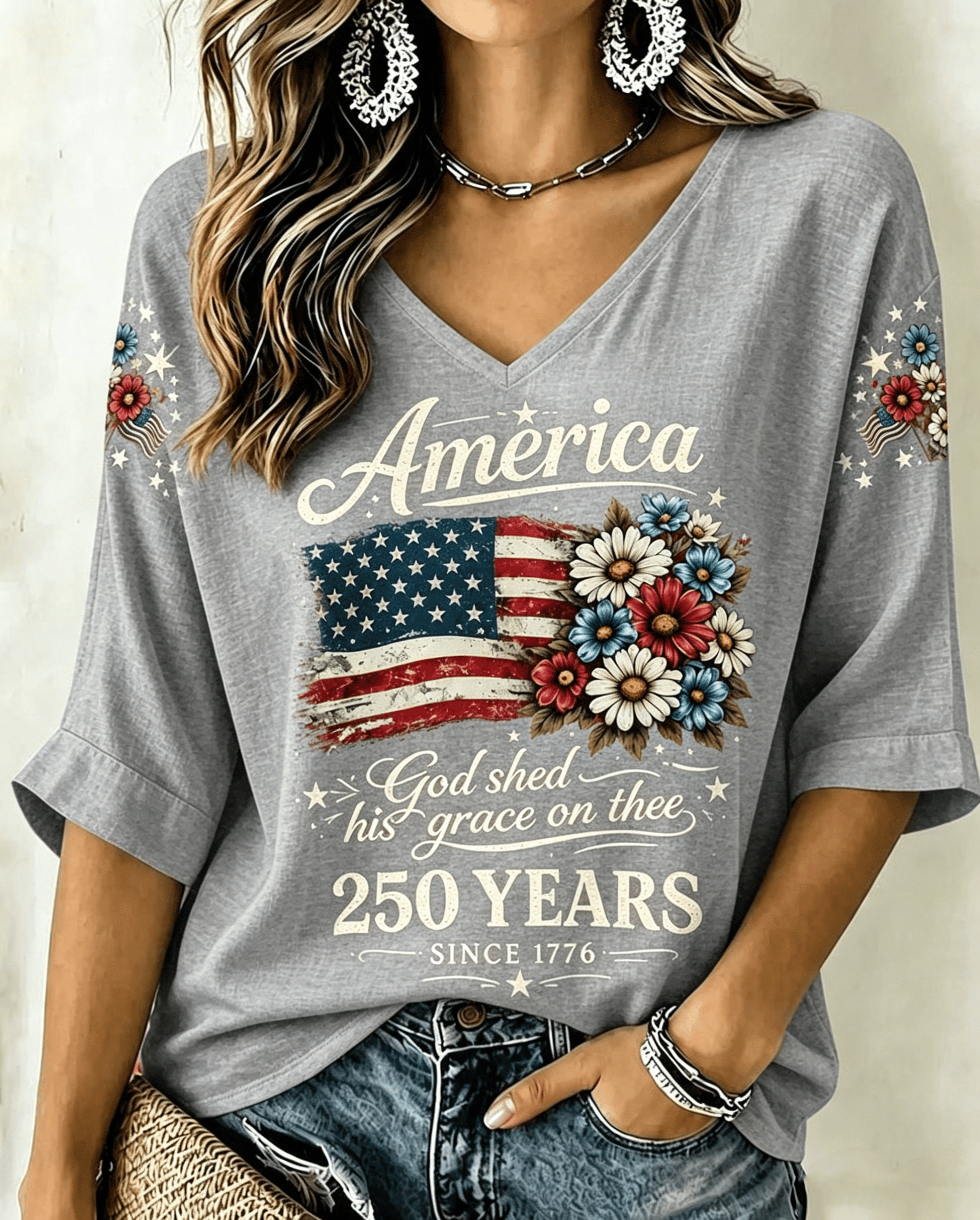 Women's USA 250th Anniversary Printed T-shirt