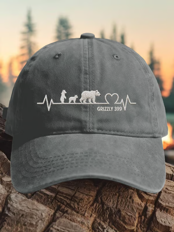 Retro Queen Of The Tetons Grizzly 399 Print Baseball Cap