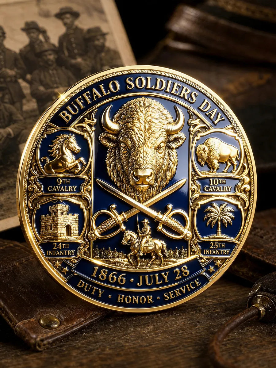 Buffalo Soldiers Legacy Commemorative Metal Medal – 1866 July 28 Honor Tribute