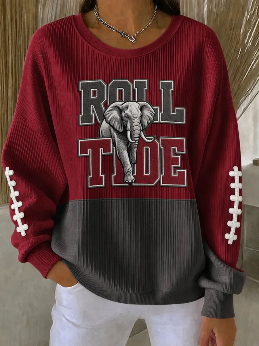 Women'S Football Print Casual Sweatshirt