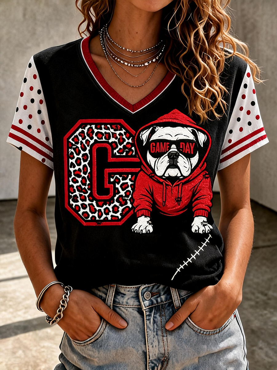 Women'S Football Print Short-Sleeve T-Shirt