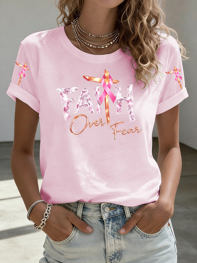 Women'S Faith Printed Casual T-Shirt