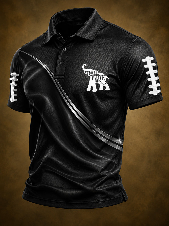 Men'S Retro Rugby Collar Polo T-Shirt