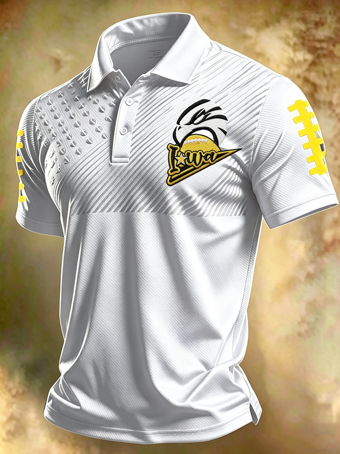 Men'S Football Printed Polo Shirt