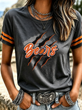 Women'S Retro Football Printed T-Shirt