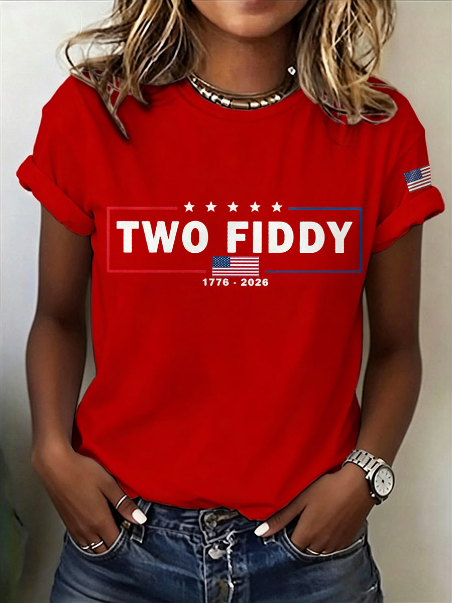 Women'S Two Fiddy Printed Casual T-Shirt