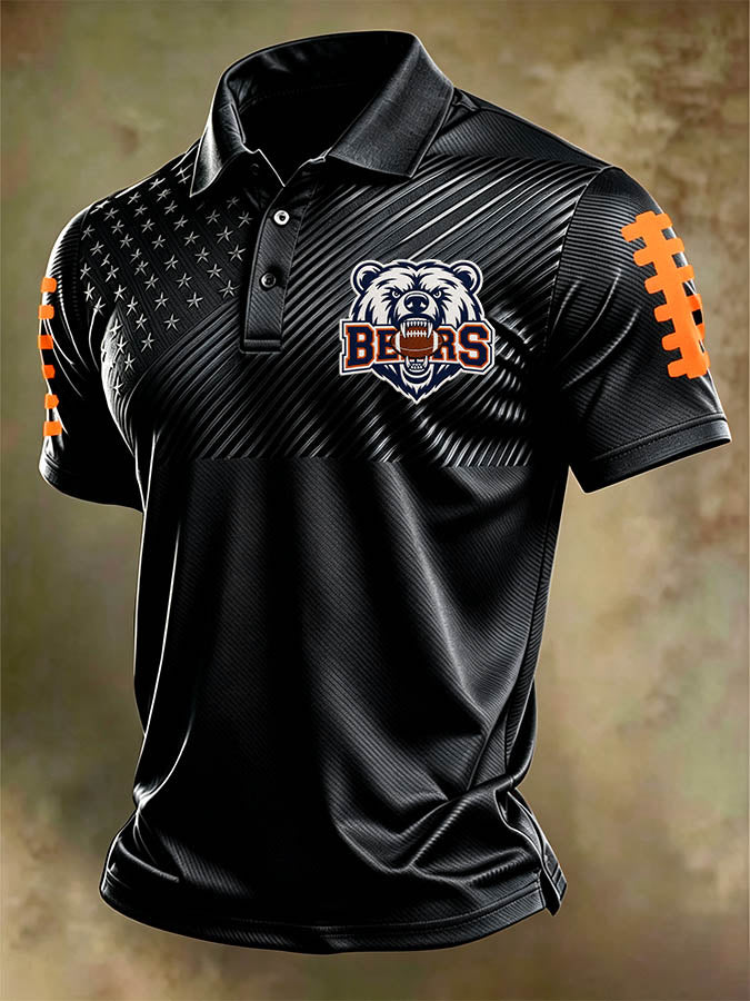 Men'S Retro Football Polo Shirt