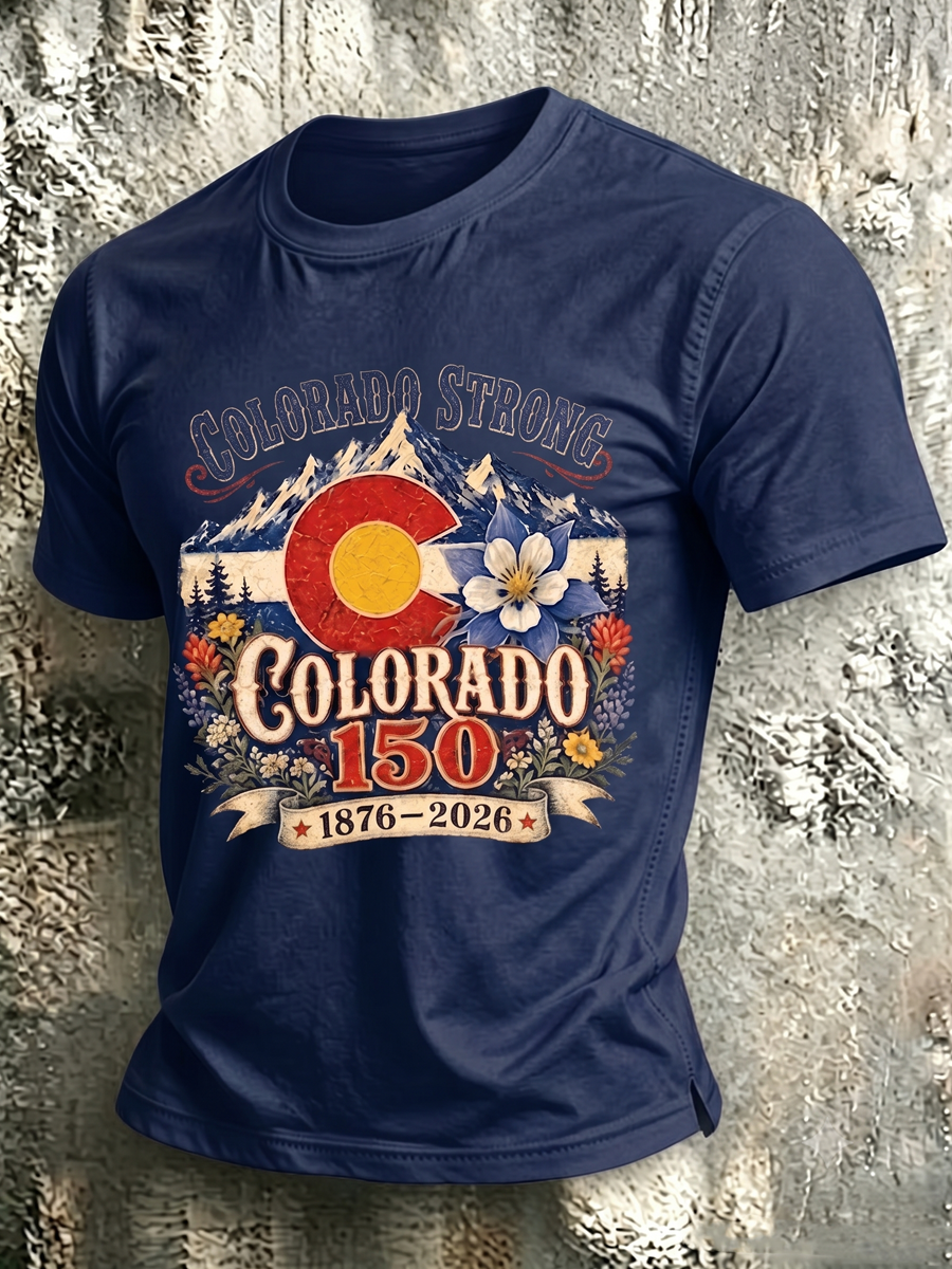 Men's Colorado Strong Print Short Sleeve T-Shirt
