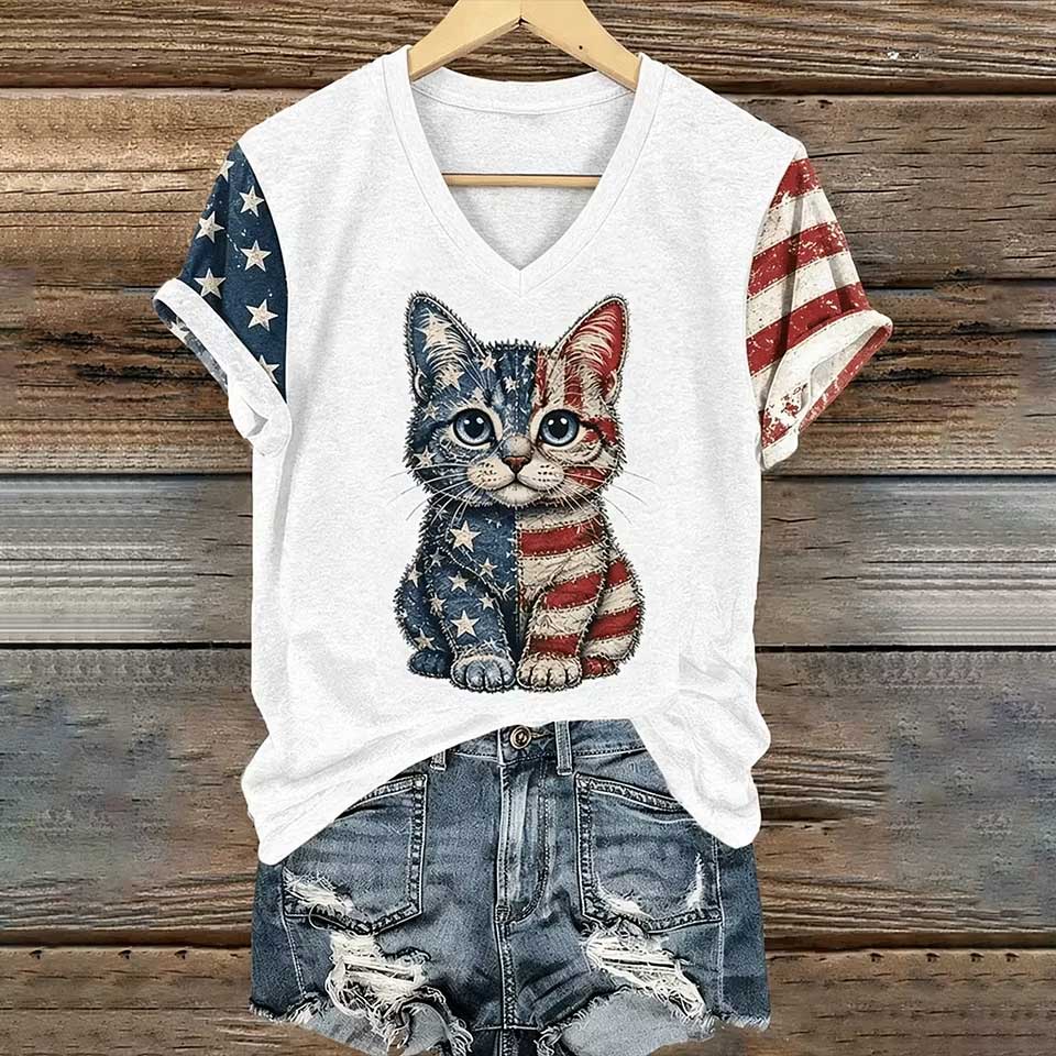 Women'S Casual U.S. 250th Anniversary Commemorative Printed T-Shirt