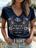 Women's 9.11 Never Forget Printed Casual Tops