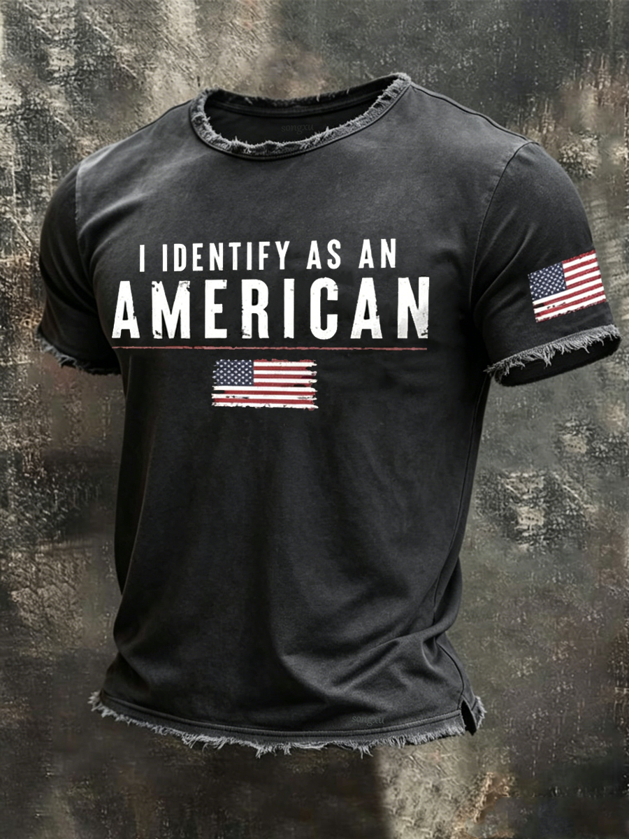 Men'S America Flag Printed Casual T-Shirt