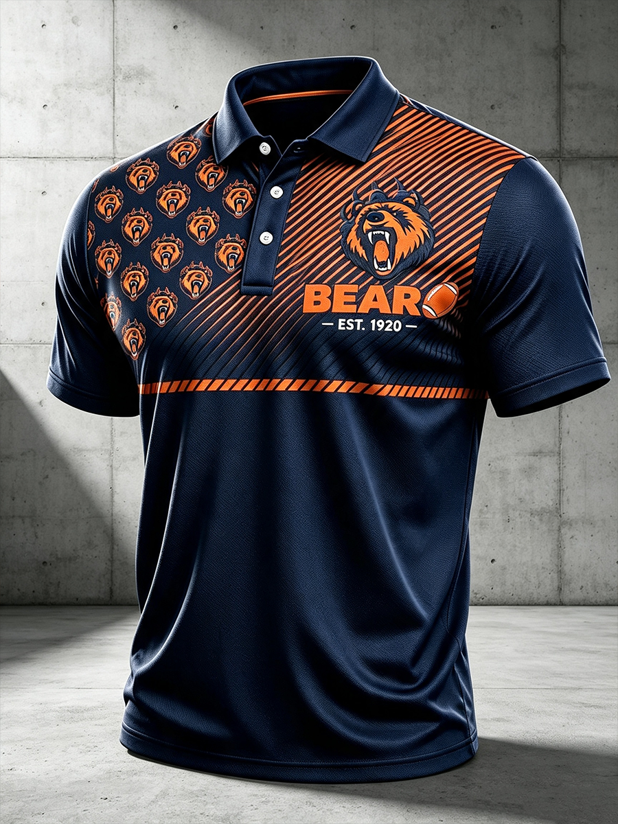 Men'S Football Fan Printed Polo Shirt