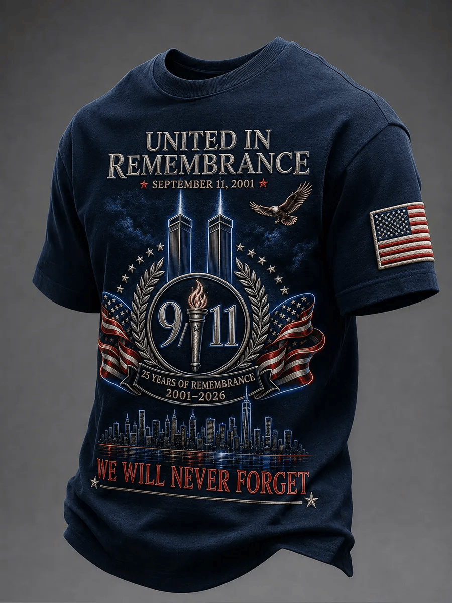 Men's We Will Never Forget 9 11 Printing  T-Shirts
