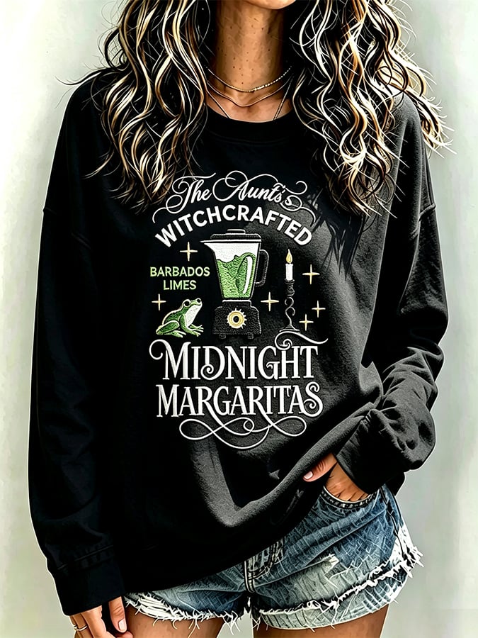Women's Always Throw Spilled Salt Over Your Left Shoulder Print Casual Sweatshirt