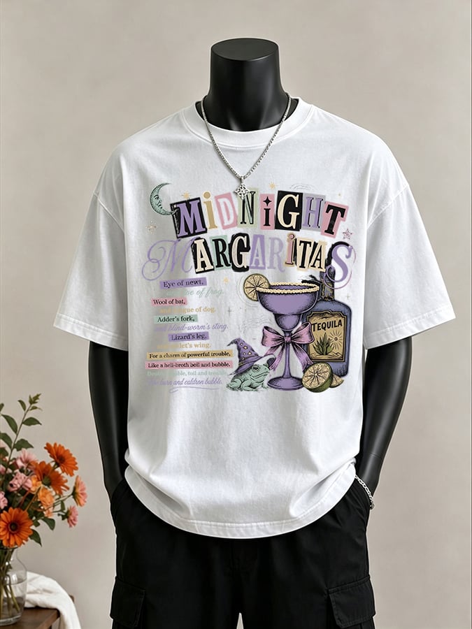 Men's Midnight Margaritas Print Casual T-shirt
