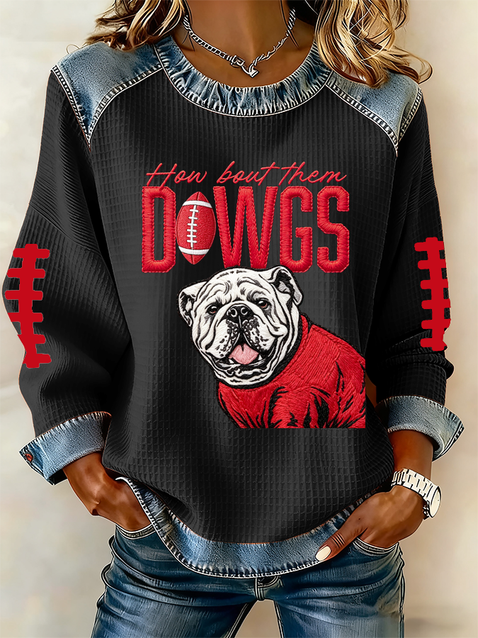 Women's Football Print Sweatshirt