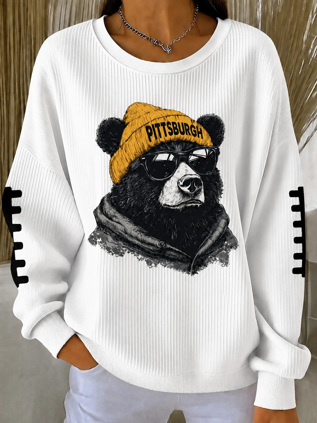 Women'S Football Print Casual Sweatshirt