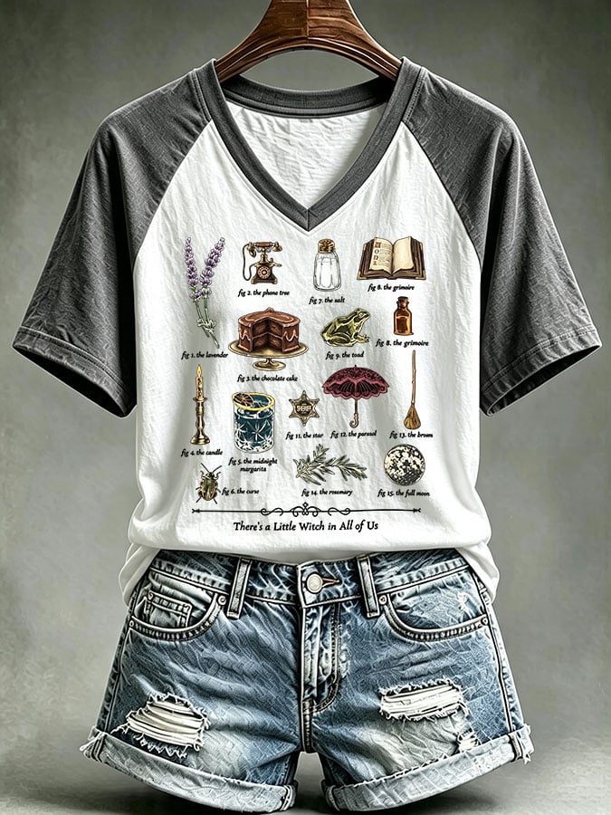Women's There's A Little Witch In All Of Us Print Casual T-shirt