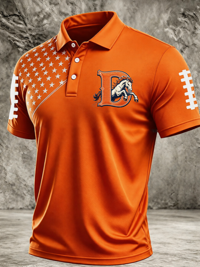 Men's Football Print Casual Printed T-shirt