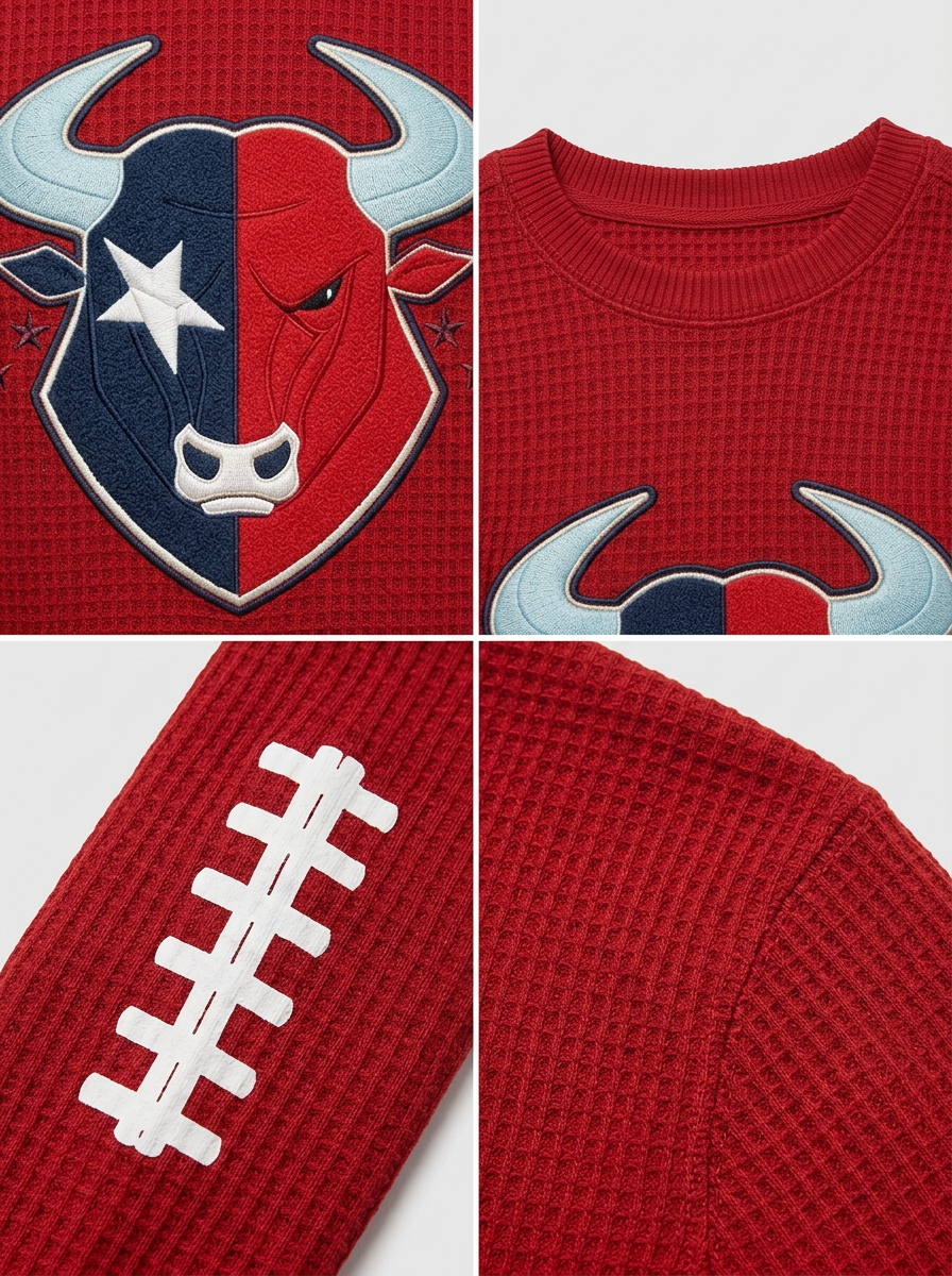 Men's Houston Texans Football Bull Star Printed T-shirt