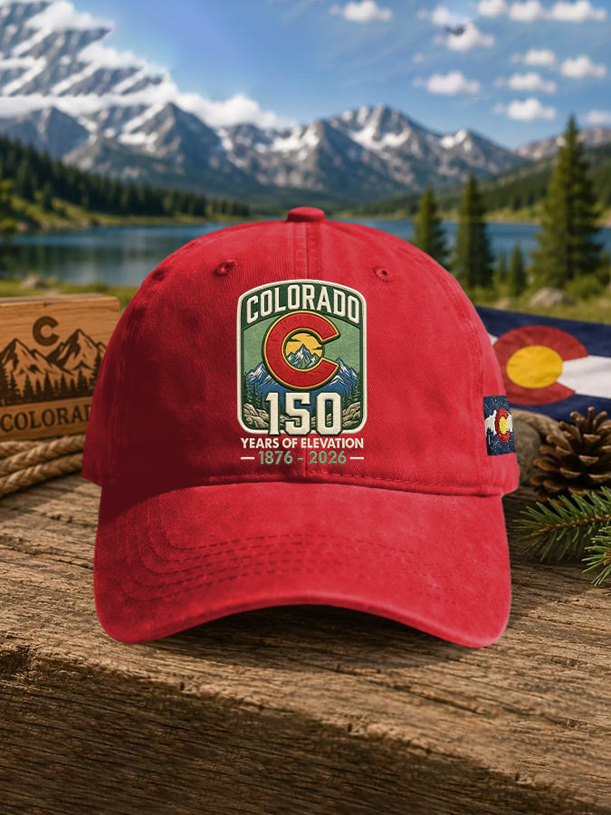 Retro Colorado 150 Years Of Elevation 1876-2026 Print Baseball Cap