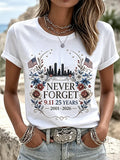 Women's 9.11 Never Forget Printed Casual Tops