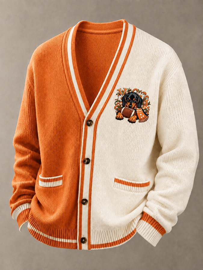 Men'S Sports Football Long Sleeved Cardigan