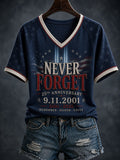 Women's 9.11 Never Forget Printed Casual Tops