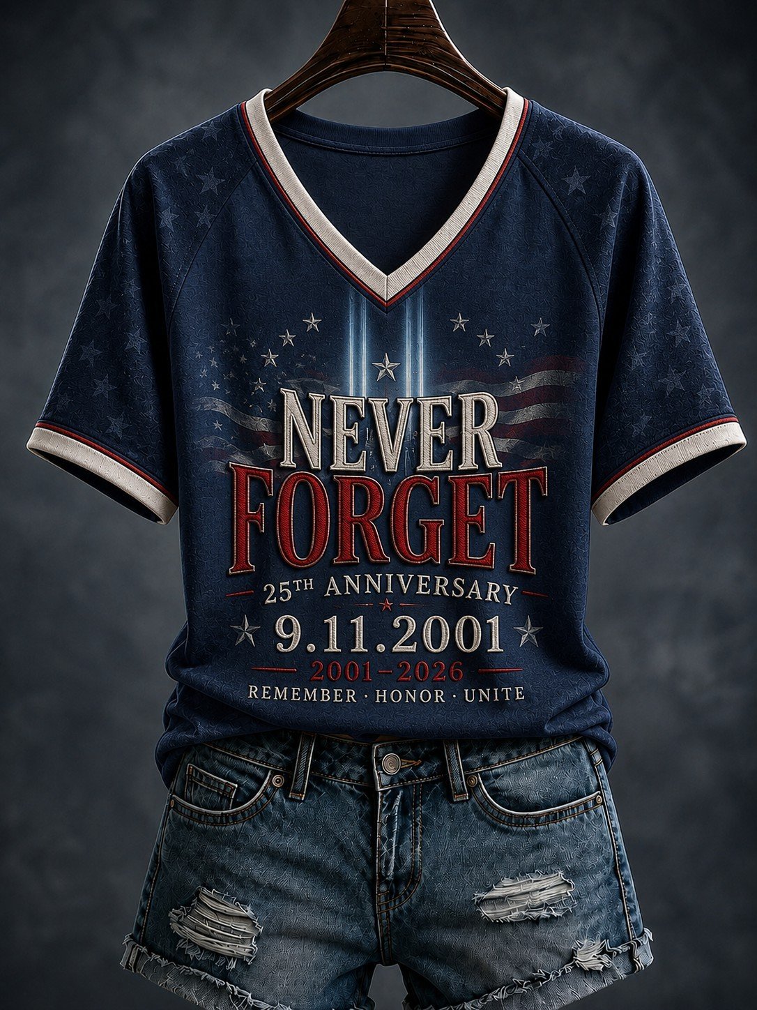 Women's 9.11 Never Forget Printed Casual Tops