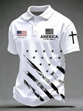 Men's America Flag Print Short Sleeve Top