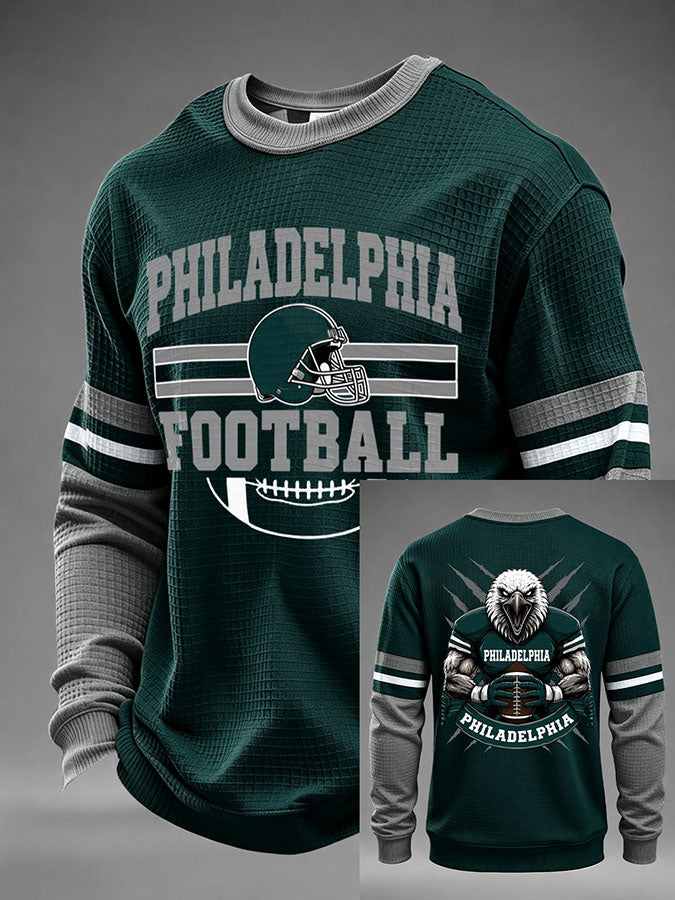 Men'S Football Printed Waffle T-Shirt