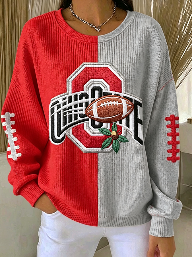 Women'S Football Print Casual Sweatshirt
