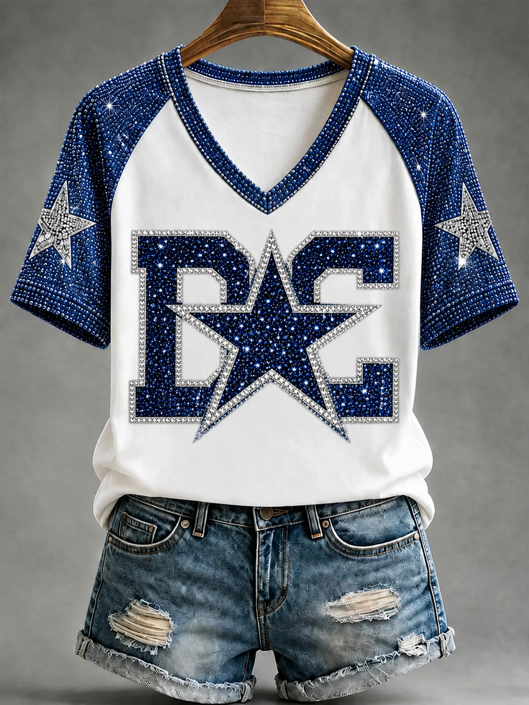 Women's Football Gameday Gift For Football Fans V-Neck Tee
