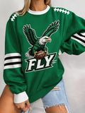 Women's Football Printed Casual Sweatshirt