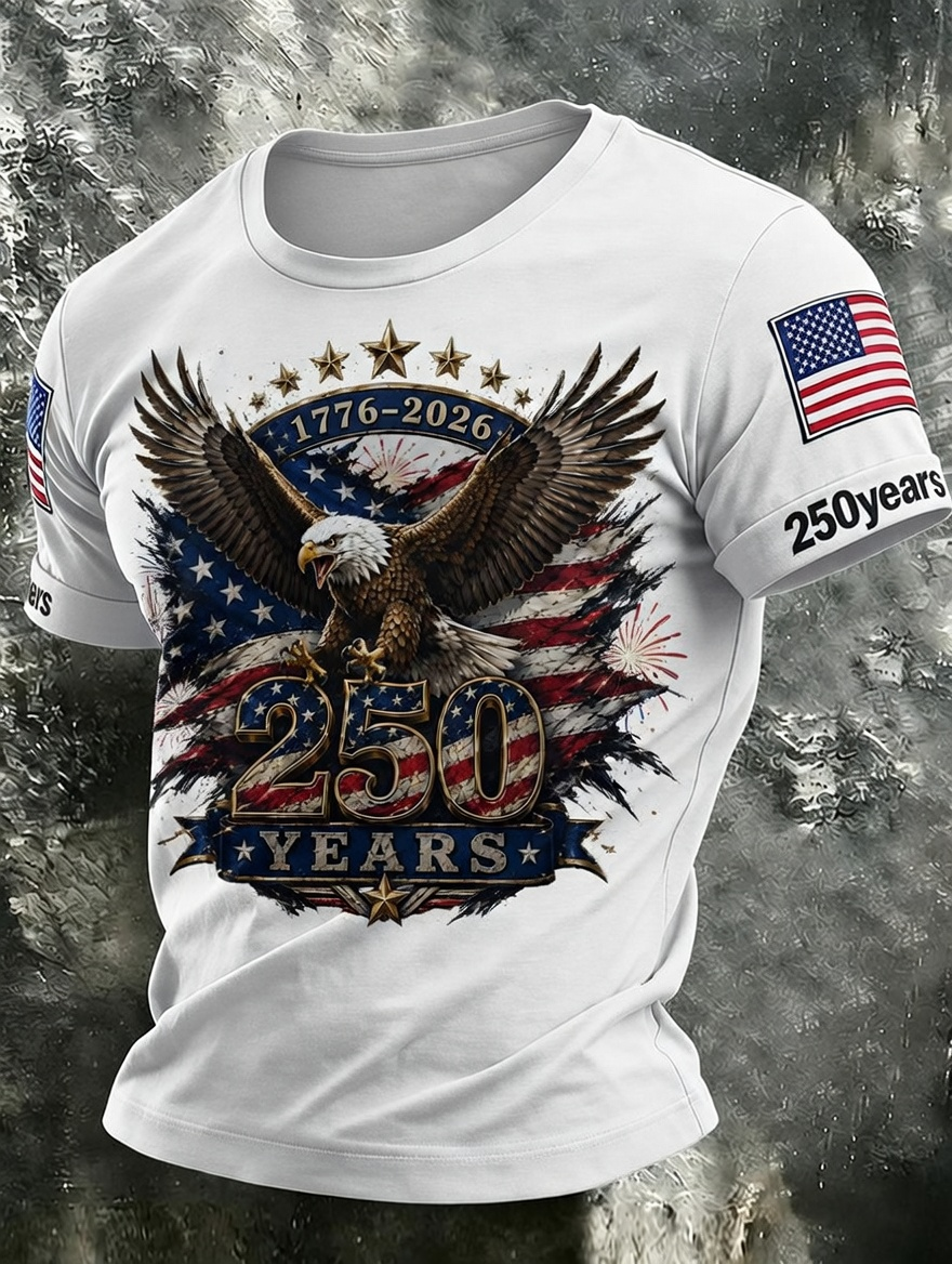 Men'S America Flag Printed Casual T-Shirt